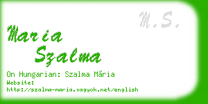 maria szalma business card